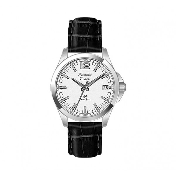 Alexandre Christie AC 1031 Silver White Leather Lady LDLSSSL